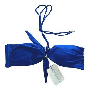 LAVARICE Bandeau Halter Bikini Top in Ultramarine Blue